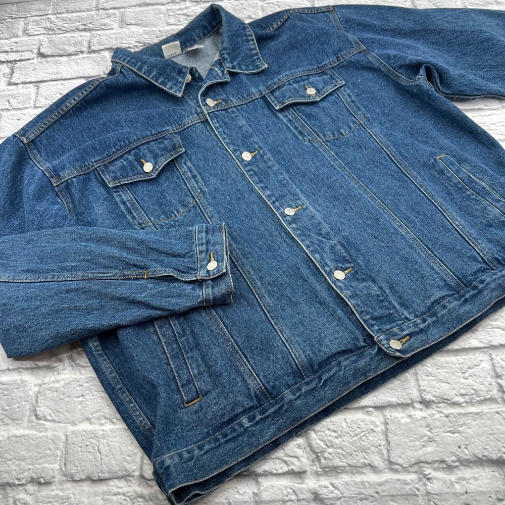 Vintage The Disney Catalog Mens XXL Blue Denim Trucker Jacket 90s Cotton